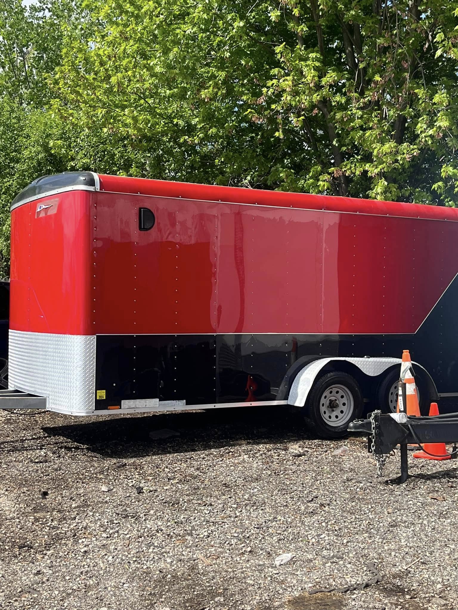 Enclosed cargo trailer wash